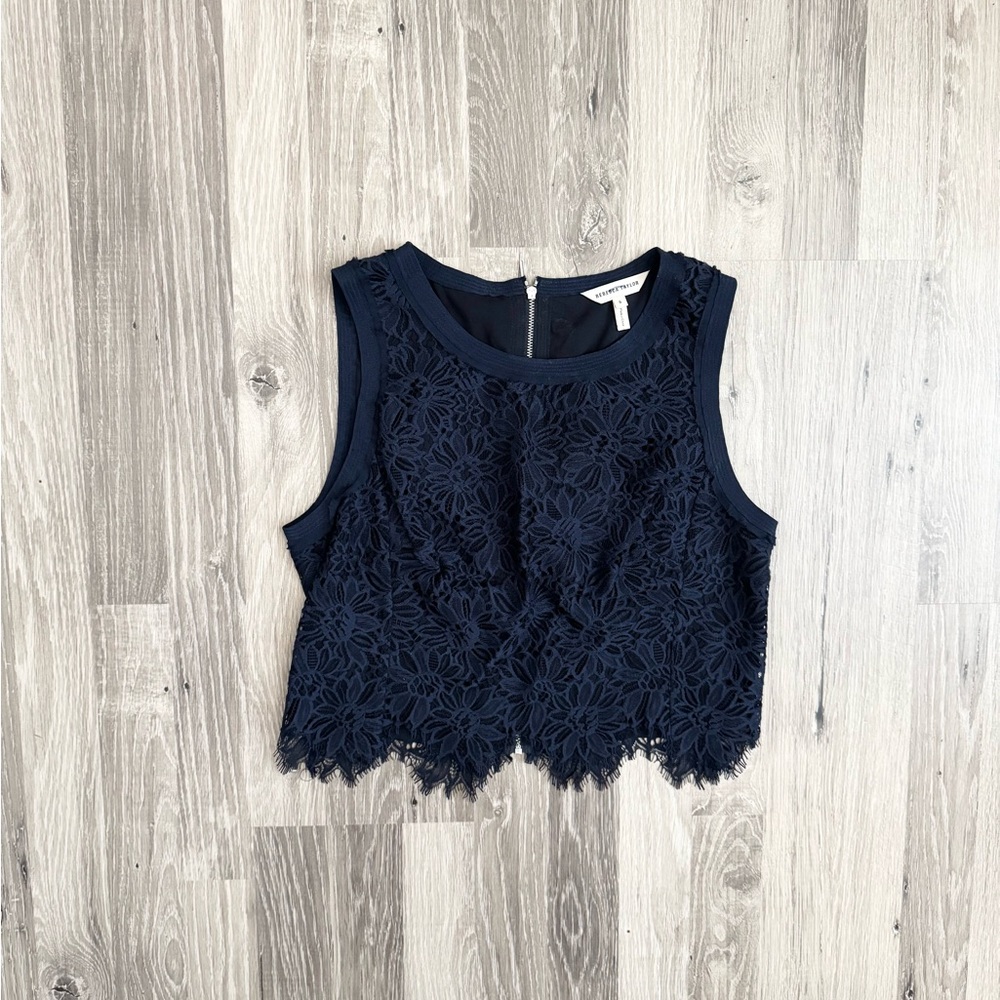 Rebecca Taylor Cropped Lace Top - Picture 3 of 5